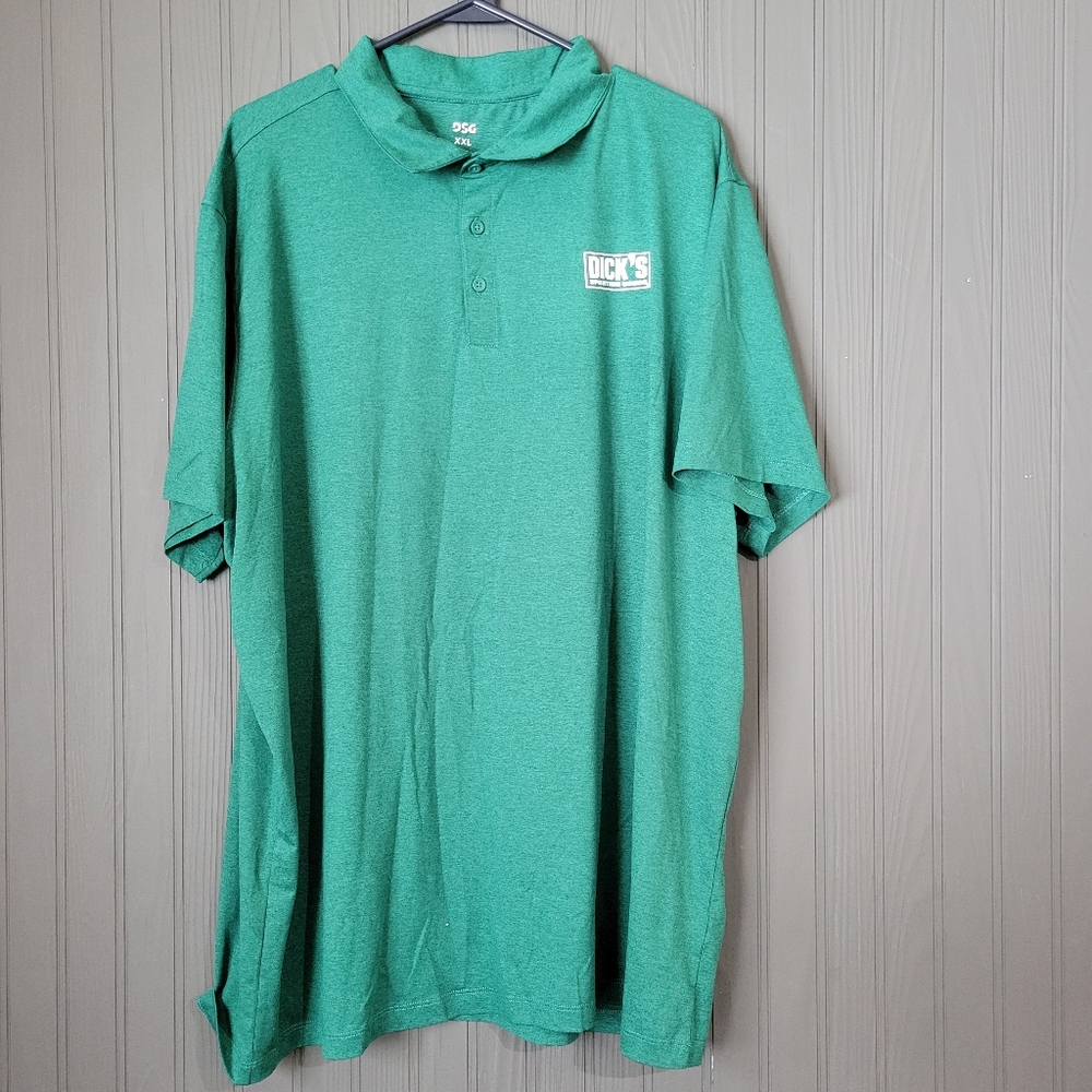 DICK'S Sporting Goods Polo Employee Uniform Shirt Short Sleeve Green Men's 2XL